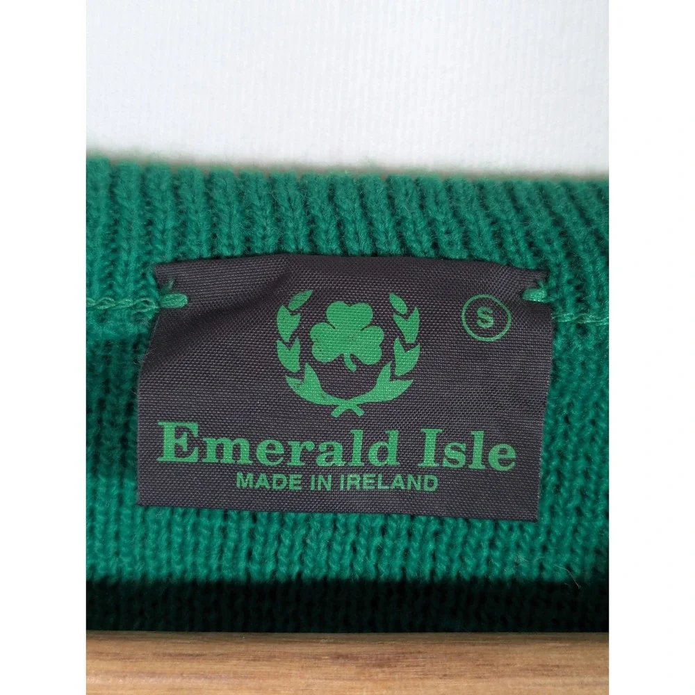 Emerald Isle Crew Neck Claddagh Sweater Shamrock Knit Irish St Patrick Small